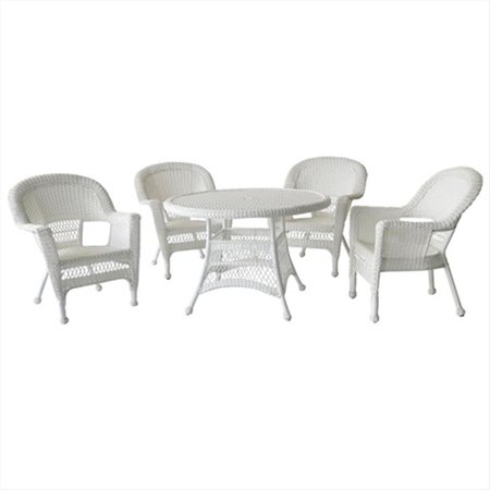 PROPATION 5 Piece White Wicker Dining Set PR2593363